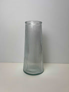 Clear Tall Ribbed Vase (22.5cm) - WowCornwall