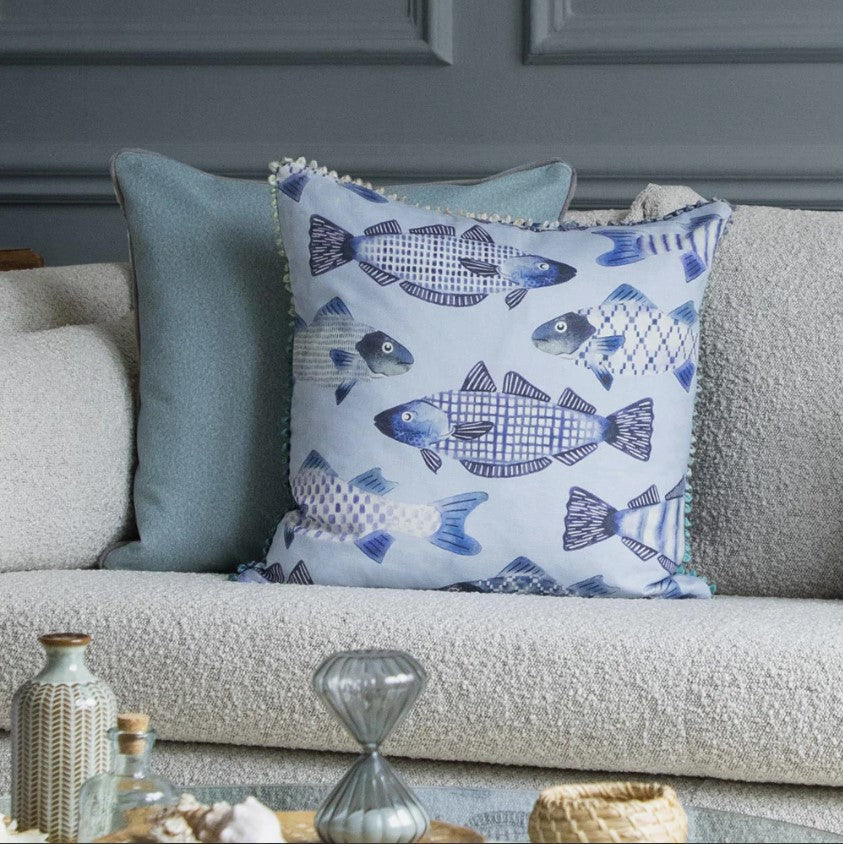 Cove Cushion Cobalt Cover - WowCornwall