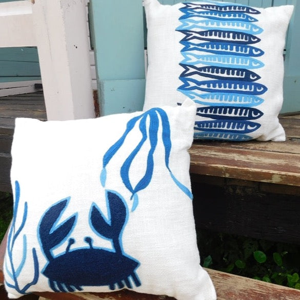 Crab cushion - WowCornwall