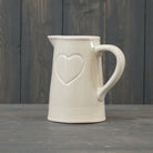 Cream Debossed Heart Jug (15cm)