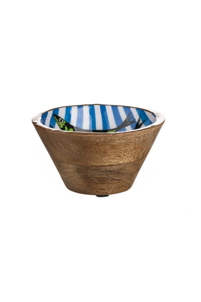 Rainbow Sardine Blue Nibble Bowl - WowCornwall