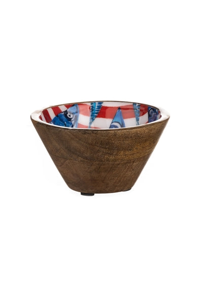 Sardines On Red Nibble Bowl - WowCornwall