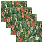 Deck The Halls Set of 4 Christmas Festive Placemats Green - WowCornwall