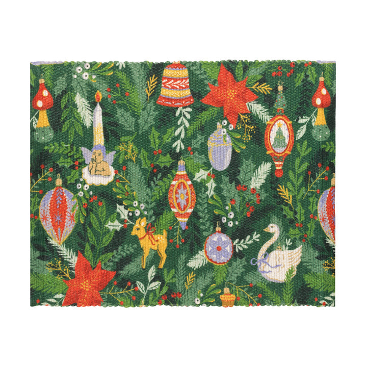 Deck The Halls Set of 4 Christmas Festive Placemats Green - WowCornwall