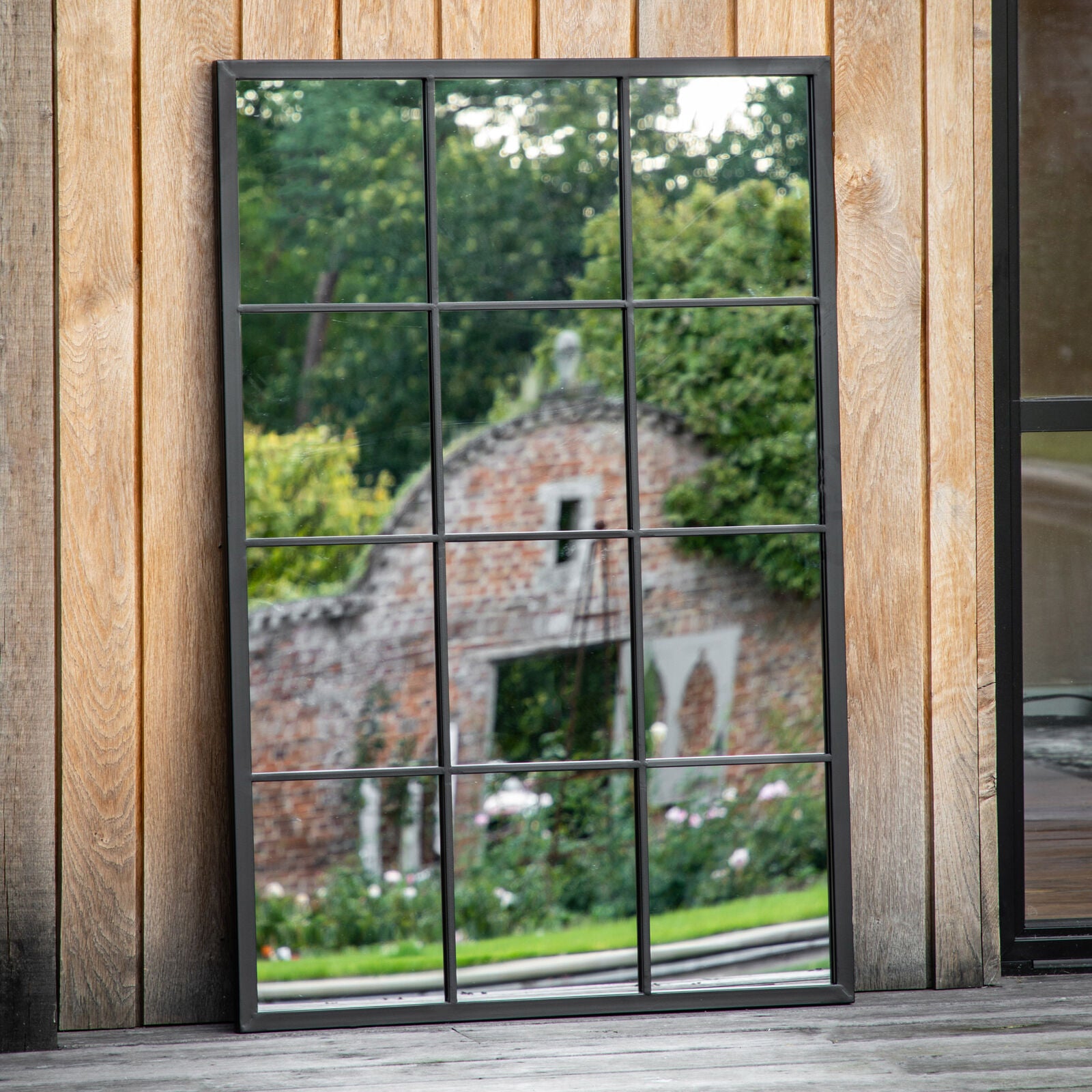 Darland Outdoor Mirror Black 1200x800mm - WowCornwall