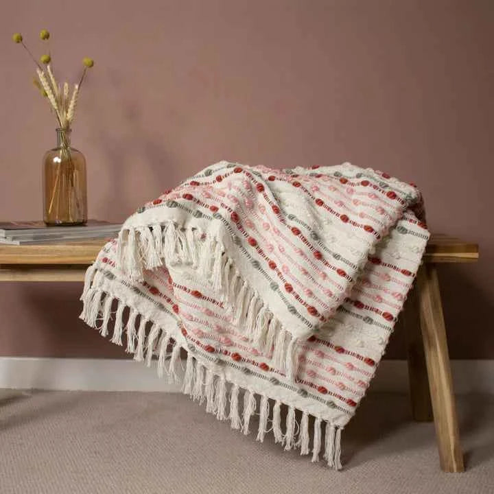 Dhadit Stripe Throw – Blush