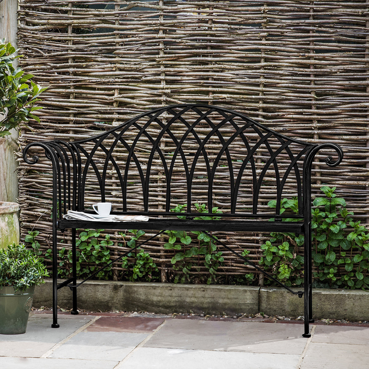 Duchess Outdoor Bench Noir   In Stock - WowCornwall