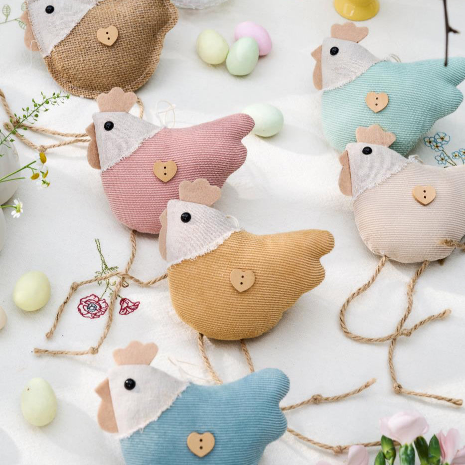 Easter hen, long legs and heart on the side, six colours - WowCornwall