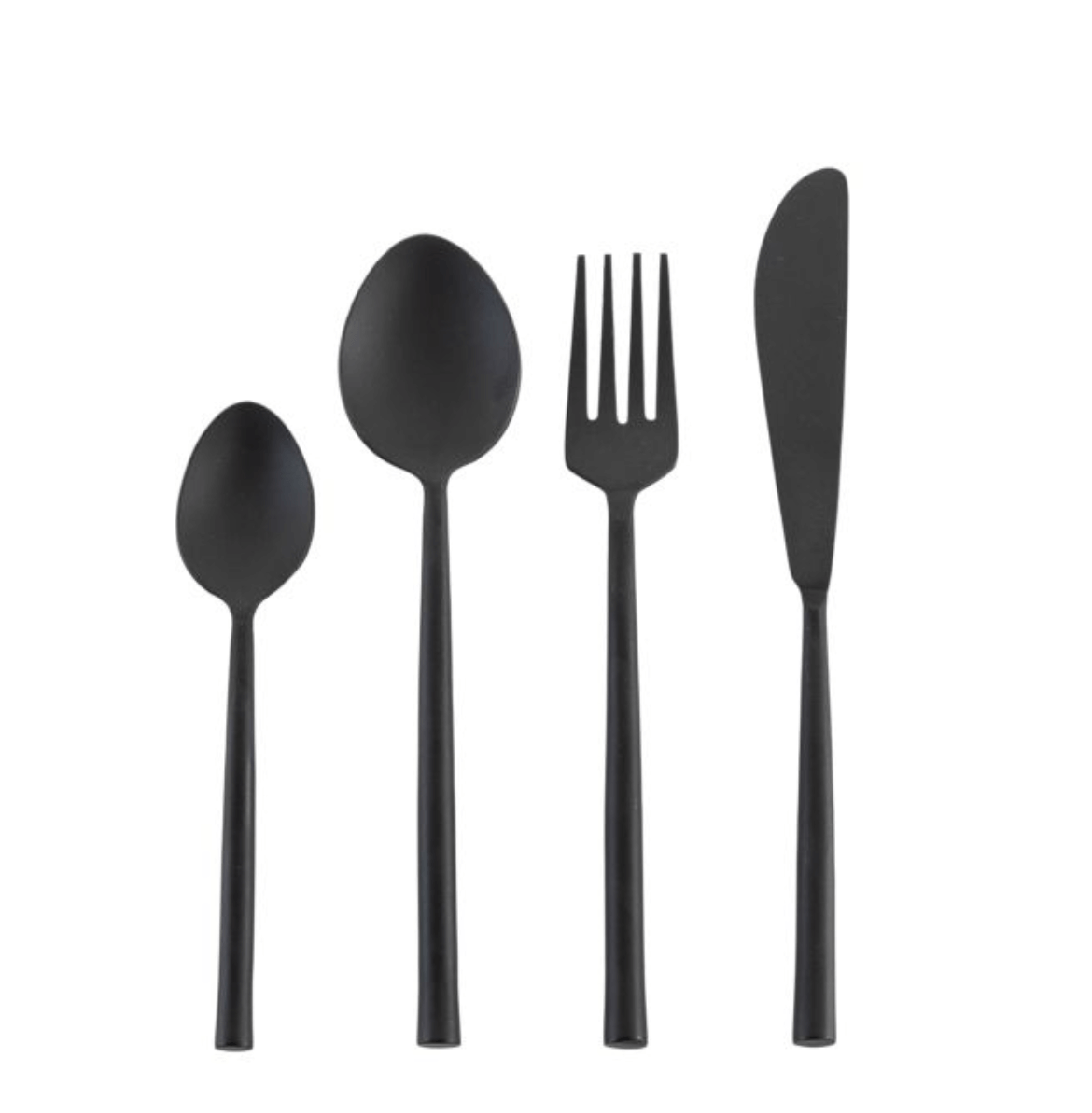 Elin Cutlery Set x16 Matt Black - WowCornwall