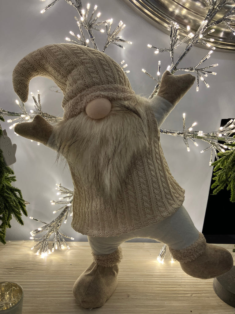 Natural/Grey Elton Dancing Gnome Decoration - WowCornwall