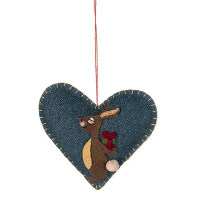 Felt Rabbit and Gift Heart - WowCornwall