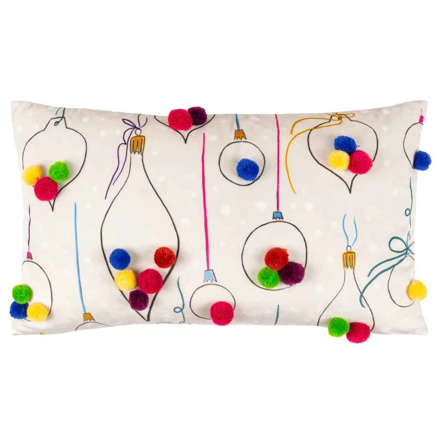 Festive Baubles Cushion Pink