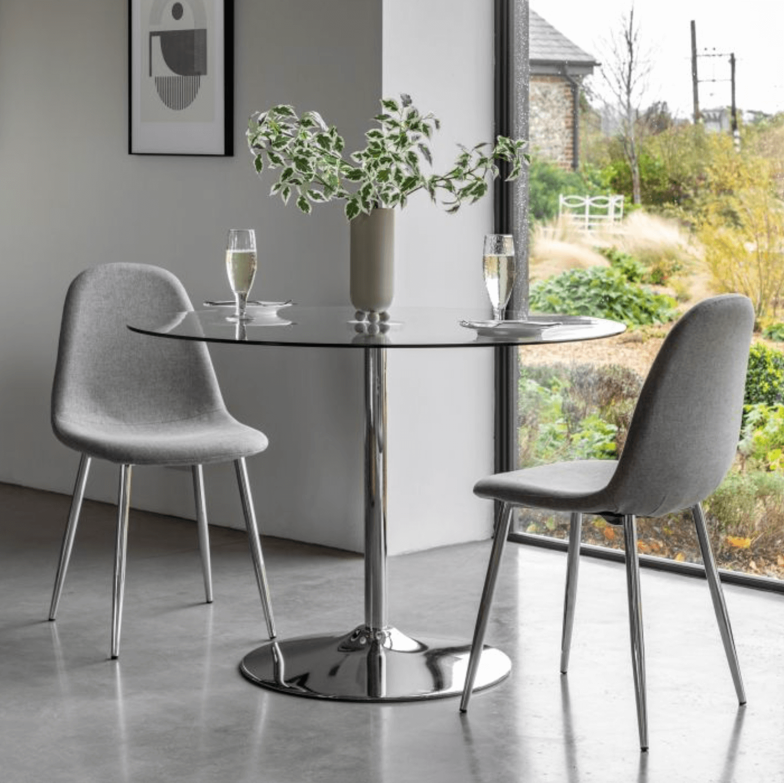 Fielding Dining Table Clear Glass 1100x1100x750mm - WowCornwall