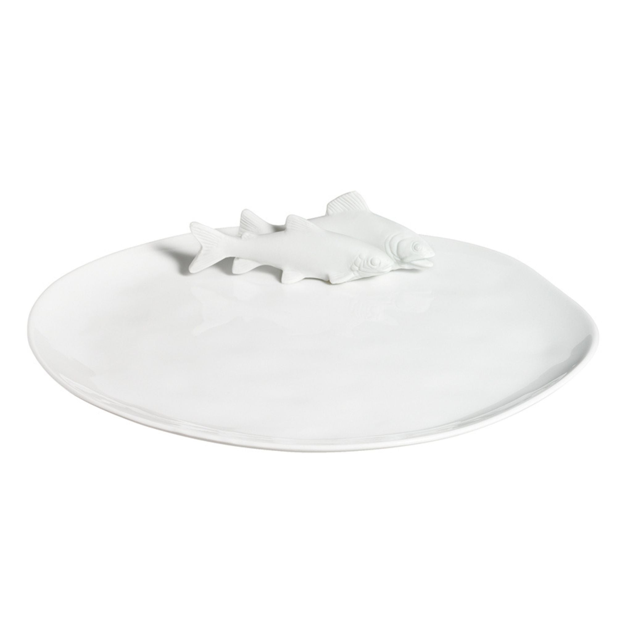 White Porcelain Fish platter - WowCornwall