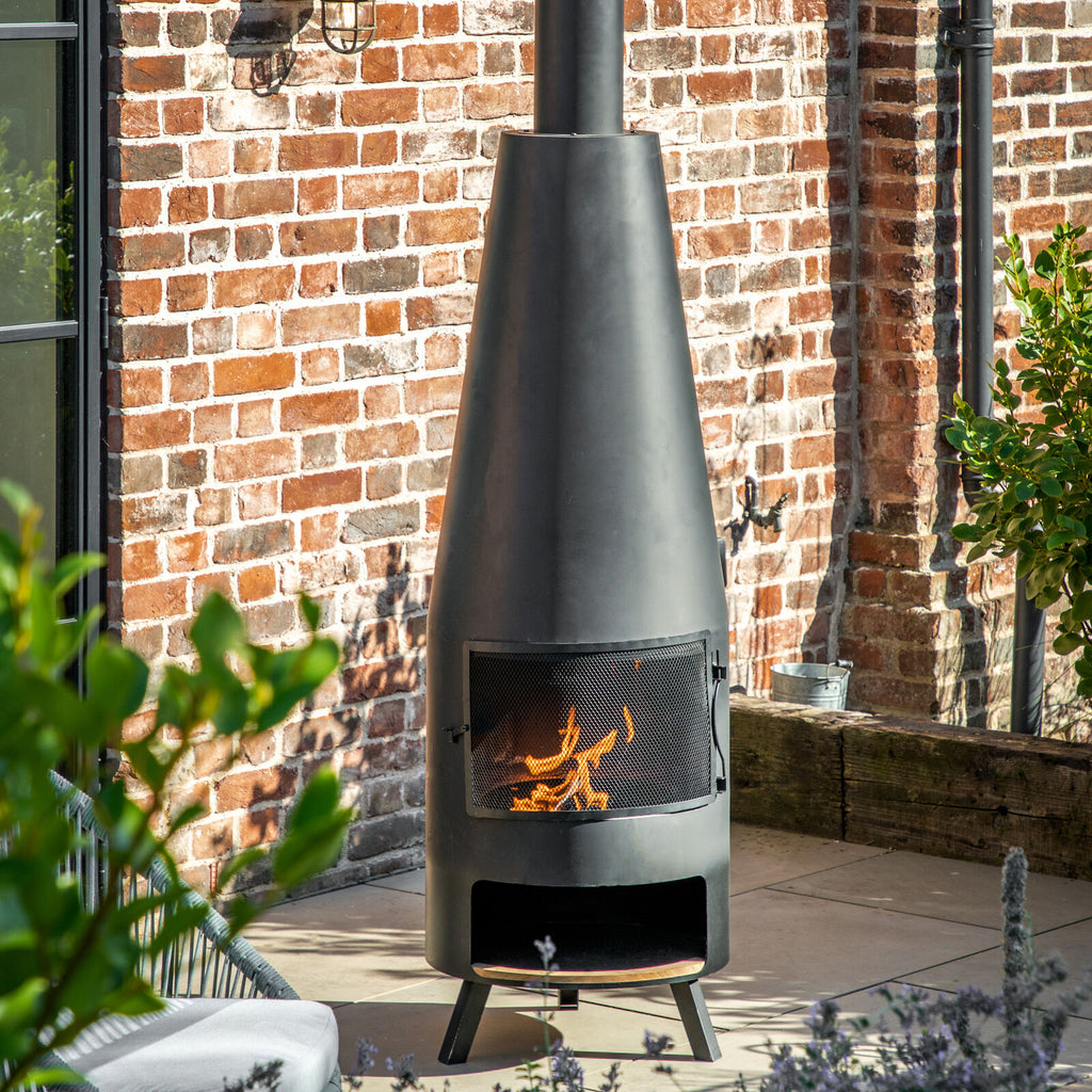 Foligno Chiminea with Pizza Shelf 500x500x1865mm - WowCornwall