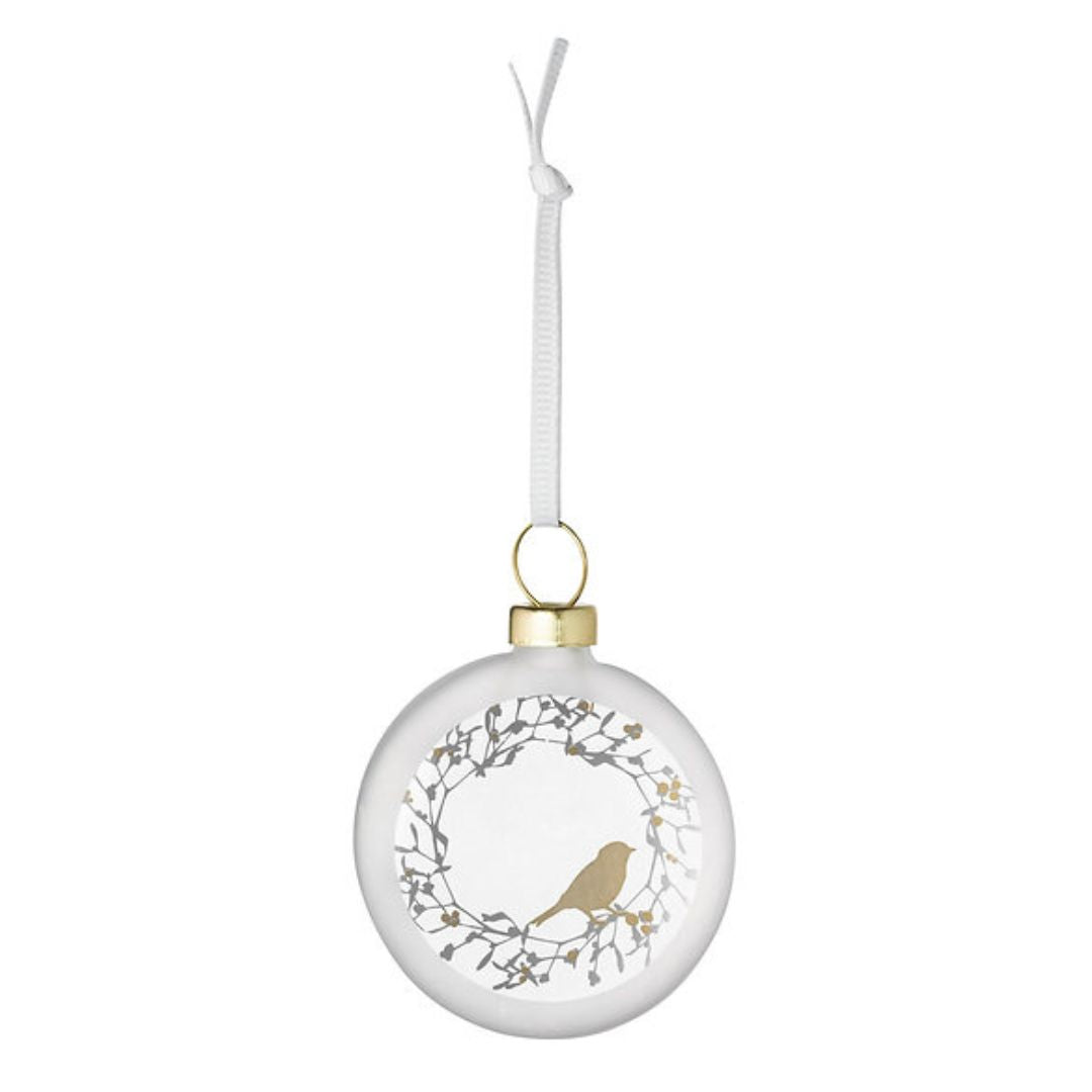 Frosted Glass Baubles set of 4 Winter Landscapes by Rader - WowCornwall