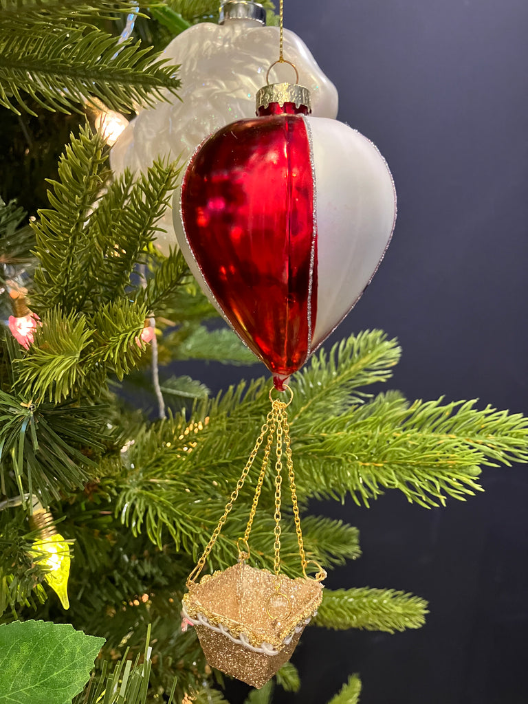 Red/White Balloon Bauble Decoration - WowCornwall