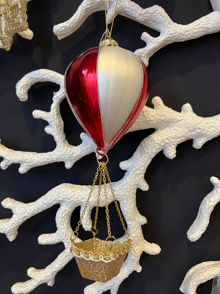 Red/White Balloon Bauble Decoration - WowCornwall