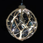 Natural Lit Glass Bauble with Jute Net Decoration - WowCornwall