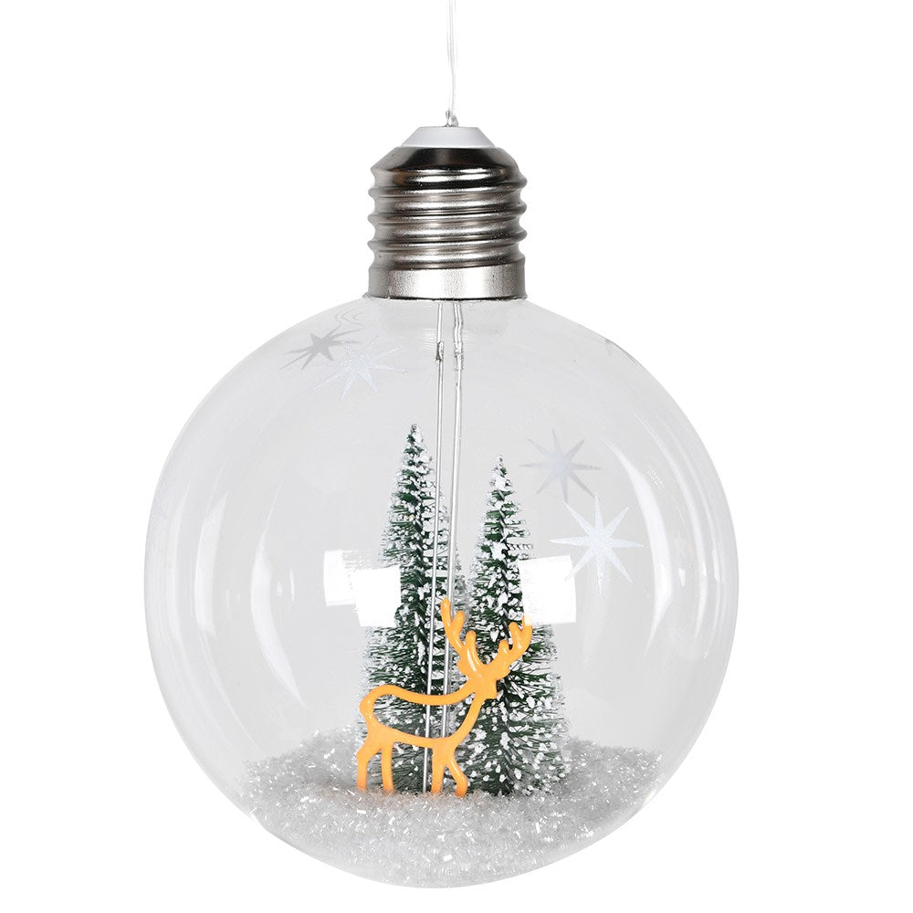 Stag and tree LED bauble - WowCornwall