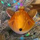 Glass fox head bauble Christmas Decoration - WowCornwall