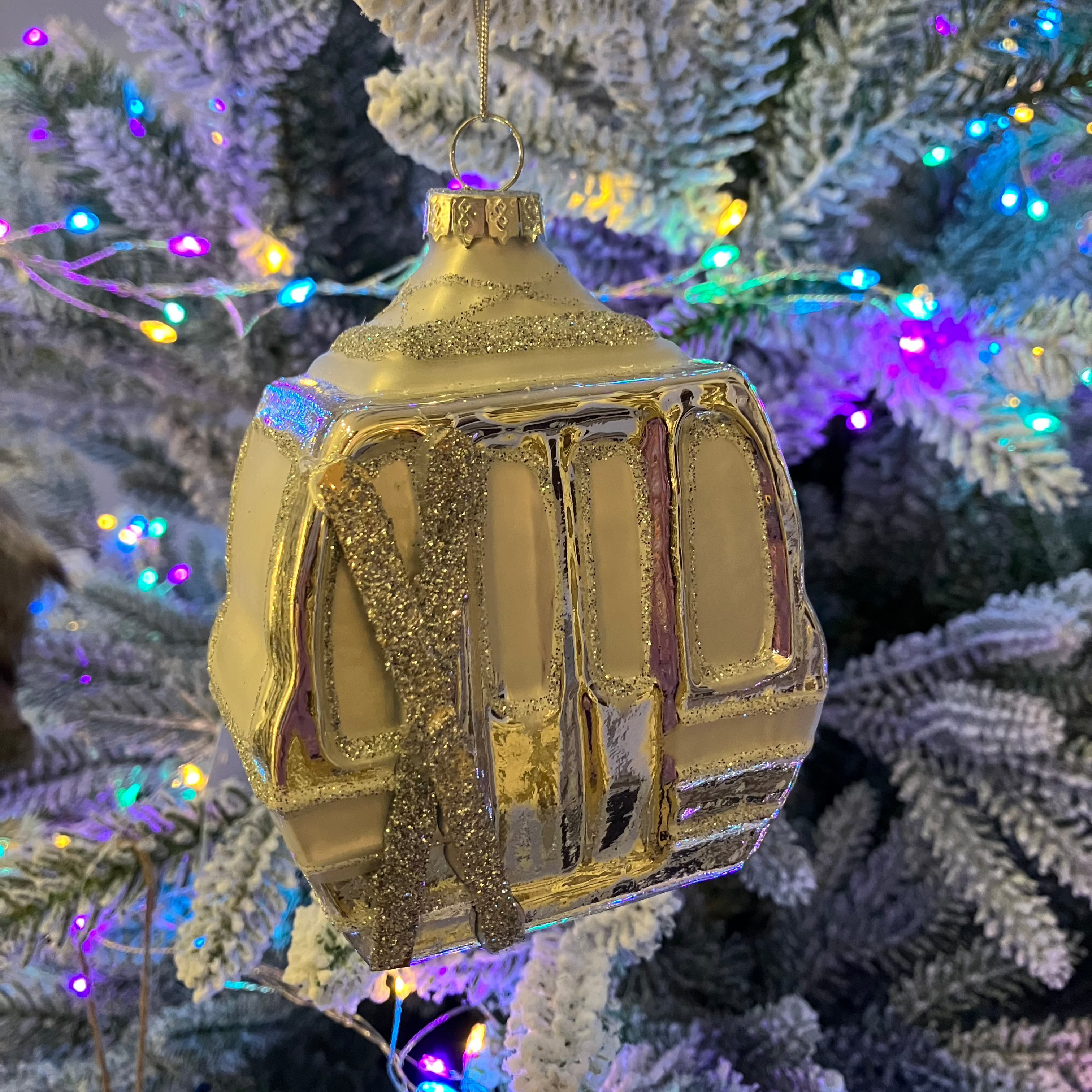 Glitter cable car Christmas Decoration - WowCornwall