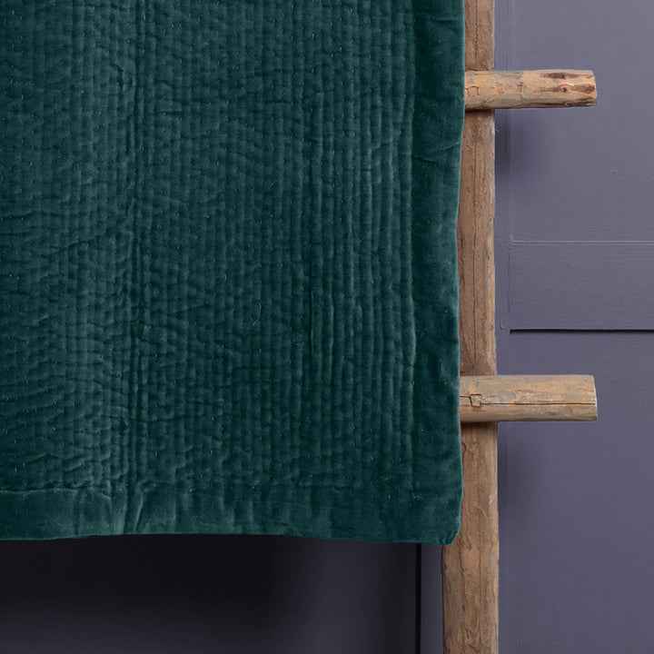 Haze Velvet Quilted Throw – Ocean