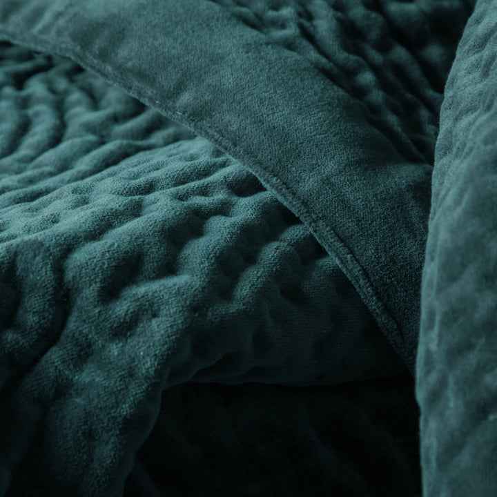 Haze Velvet Quilted Throw – Ocean