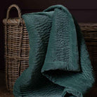 Haze Velvet Quilted Throw – Ocean