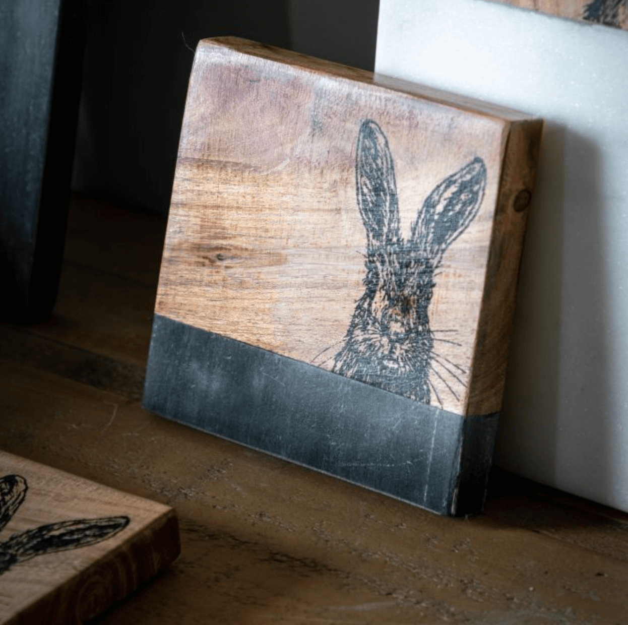 Hare Coasters Black Marble (Set of 4) - WowCornwall