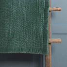 Haze Velvet Quilted Throw – Seafoam