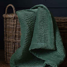 Haze Velvet Quilted Throw – Seafoam
