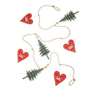 Heart and tree Garland Christmas Decoration by Shoeless Joe - 162cm - WowCornwall