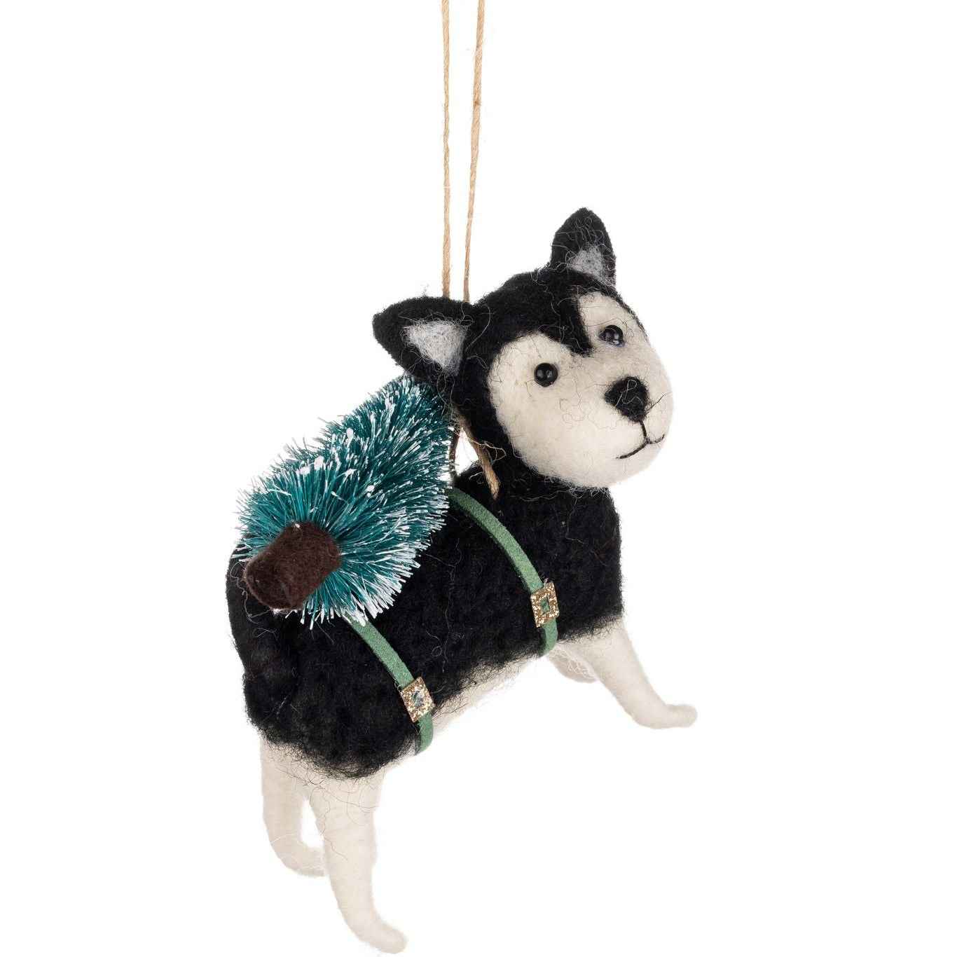 Felt Husky Christmas Tree Hanging Decoration