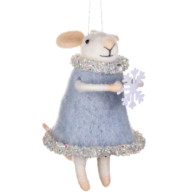 Ice Blue Snow Mouse Decoration by Shoeless Joe - WowCornwall
