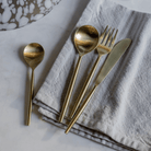 Juni Cutlery Set x16 Matt Gold - WowCornwall