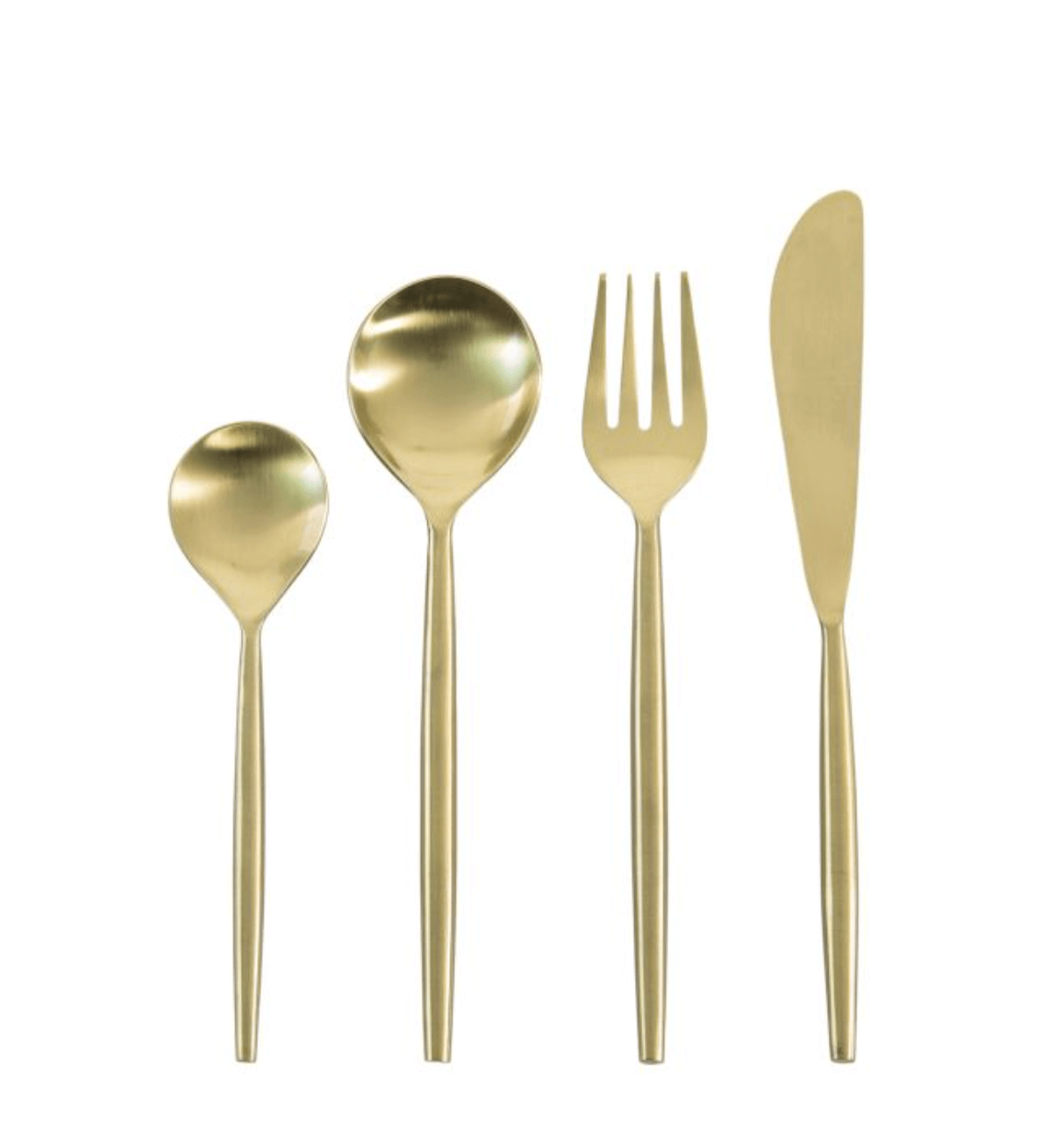 Juni Cutlery Set x16 Matt Gold - WowCornwall