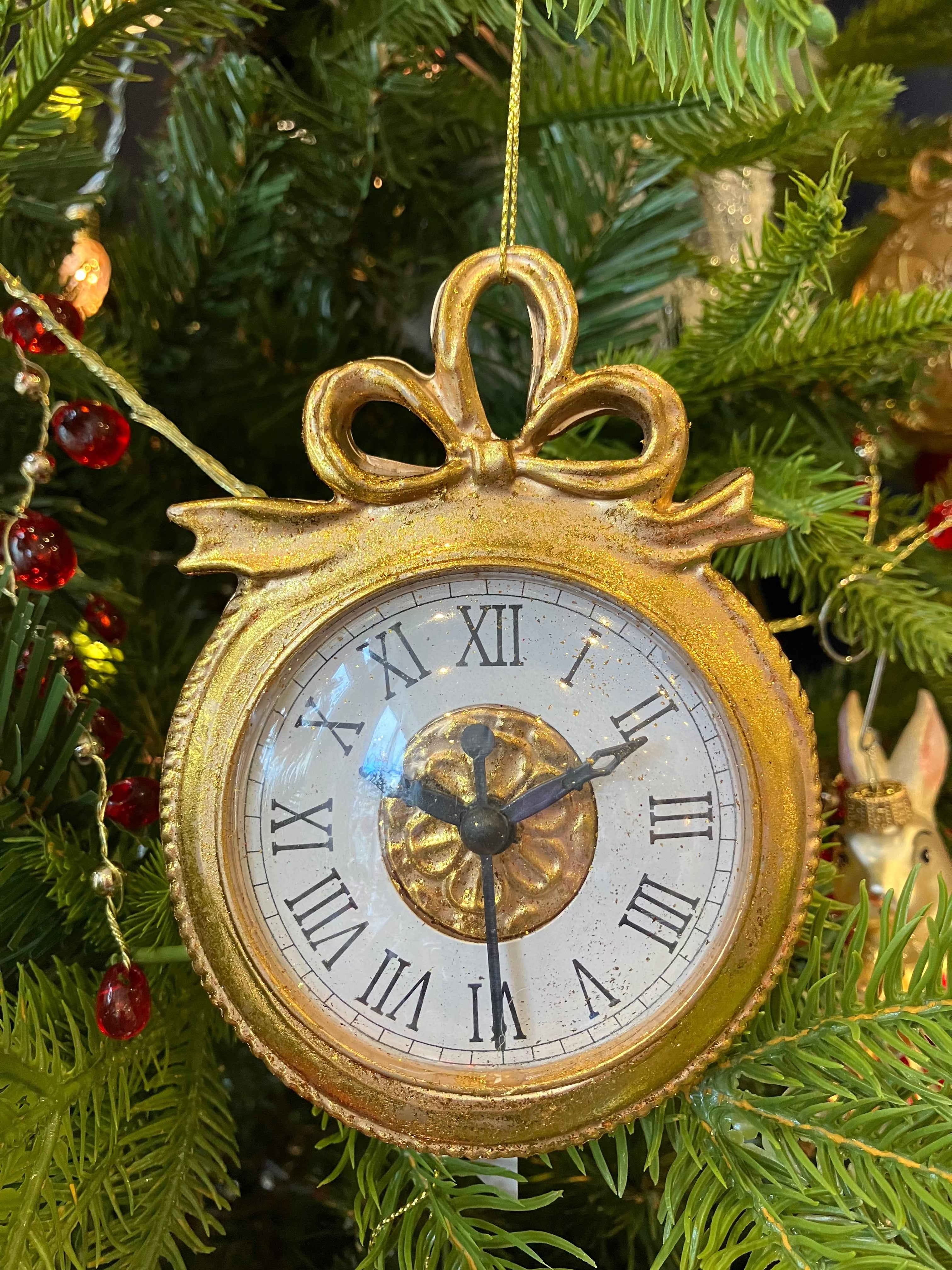 Gold Pocket Watch Bauble Decoration