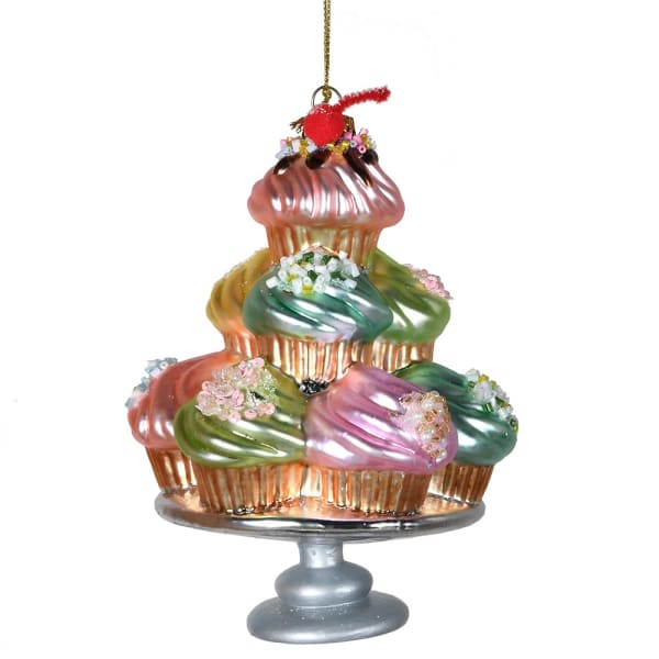 Mixed Extravagant Cupcake Bauble Decoration - WowCornwall