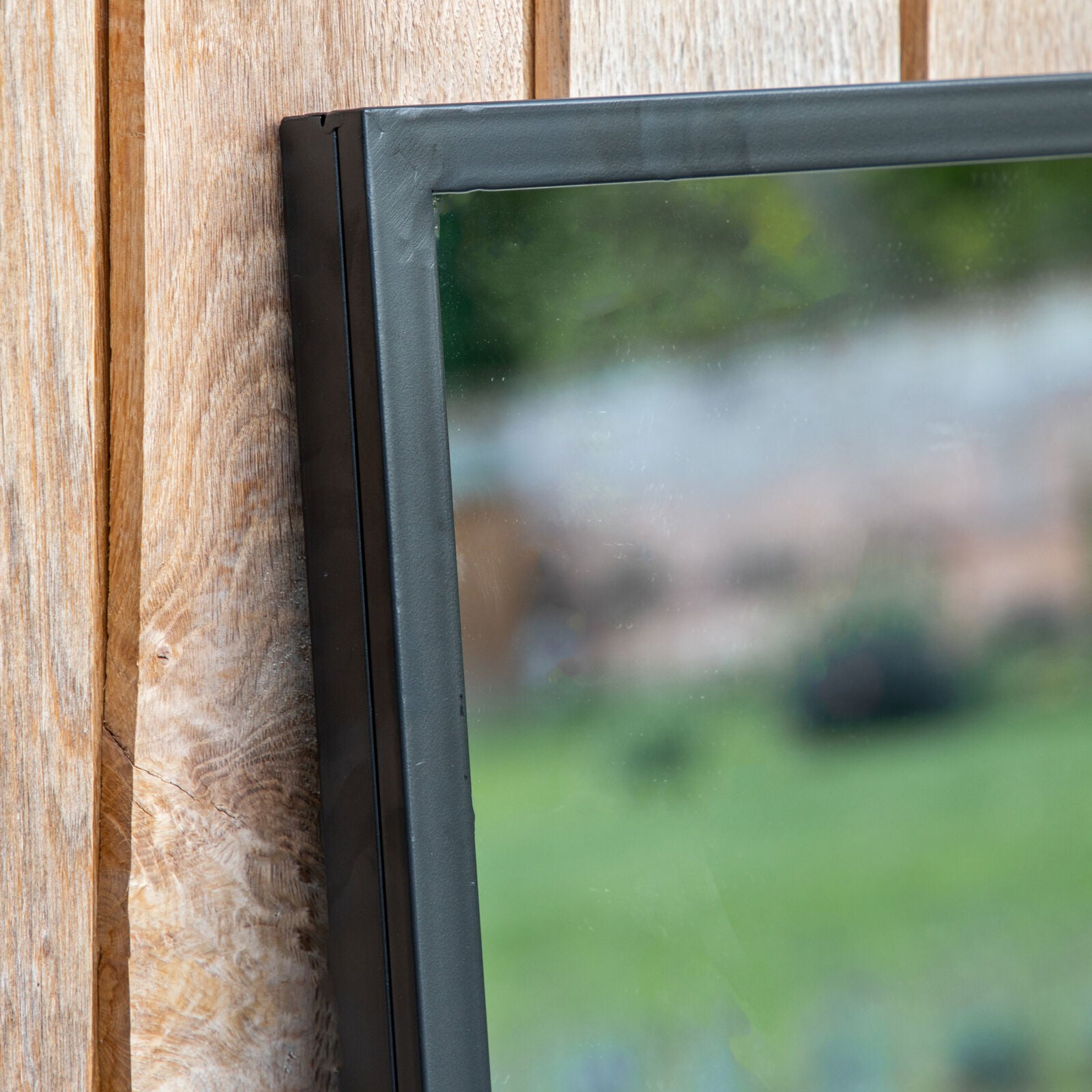 Knowlton Outdoor Mirror Black 1000x700mm - WowCornwall