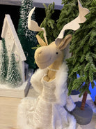 Natural/White Lady Deer in White Dress Decoration - WowCornwall