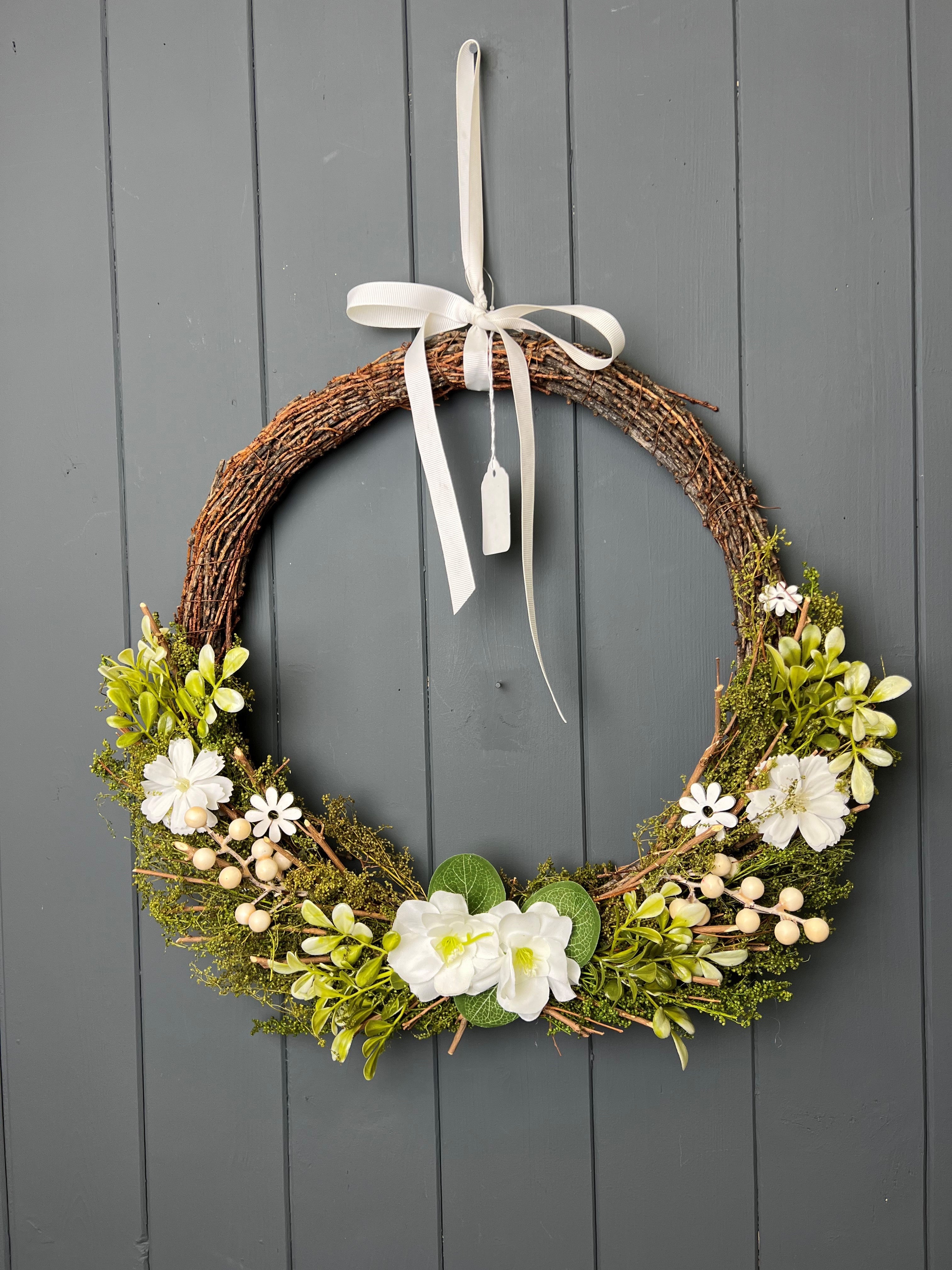 Leaf And Flower Wreath (large 35cm) - WowCornwall