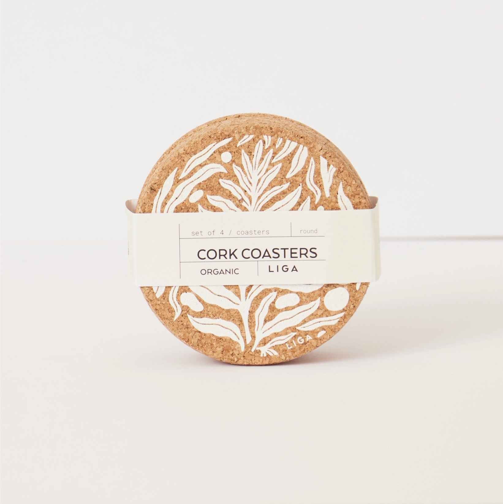 Phytophillia Organic Cork Coasters - Set of 4
