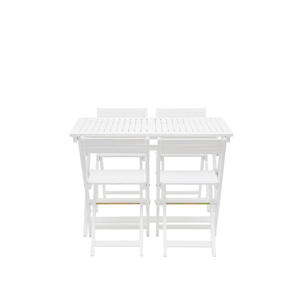 Lindos White Folding Dining Set