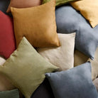 Assorted colorful pillows on a sofa