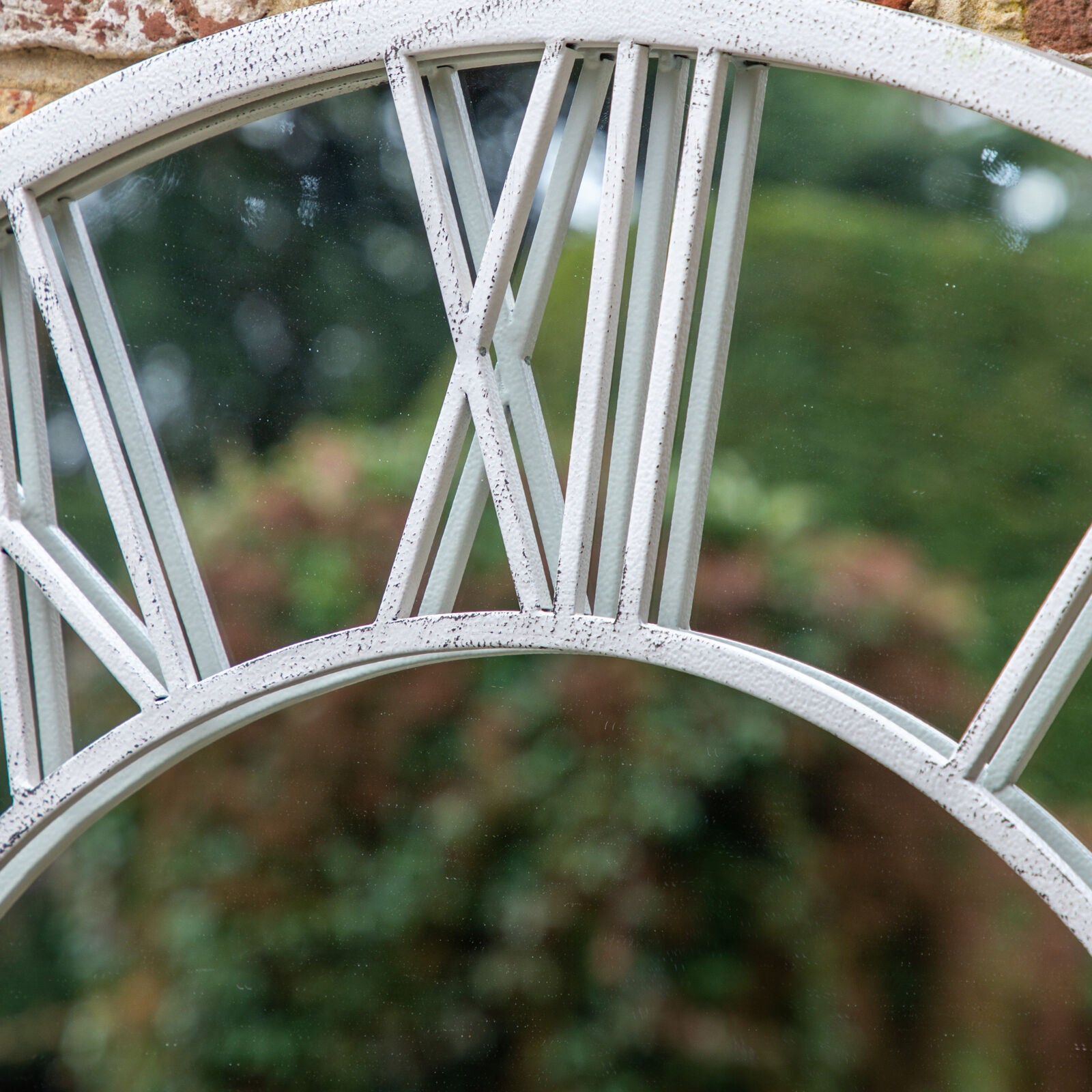 Longfield Outdoor Mirror Distressed White 850mm - WowCornwall