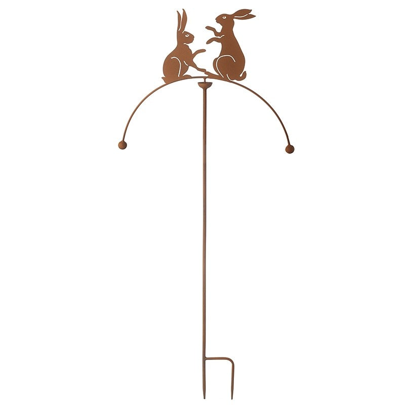 Metal Garden Balancing Hare Stake