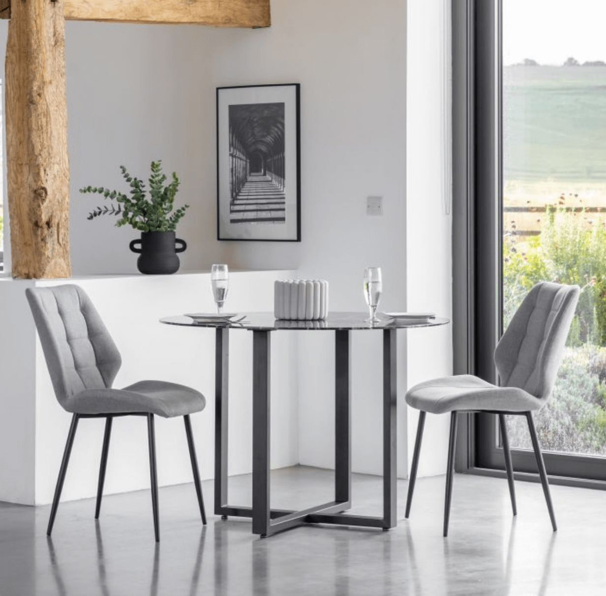 Manford Dining Chair Light Grey (2pk) - WowCornwall