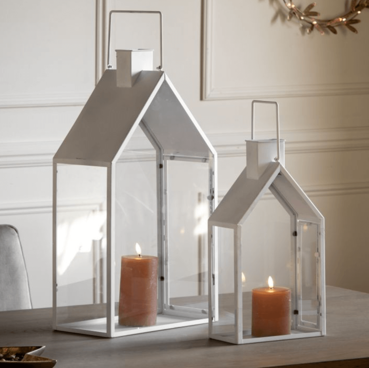 Mansion Lantern Large White (Set of 2) - WowCornwall