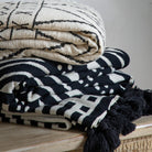 Merton Knitted Tassel Throw Black